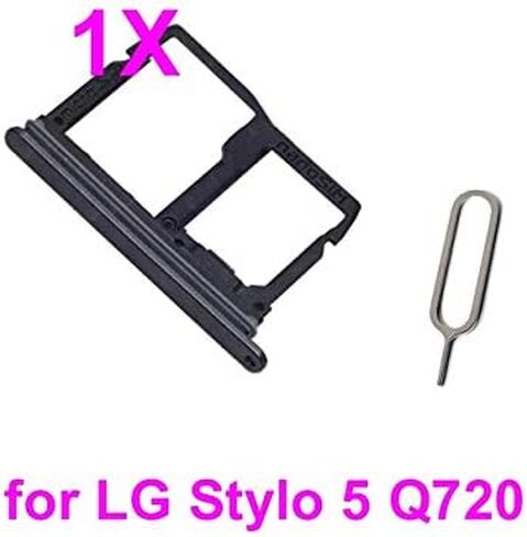 Sim Tray Holder for LG Stylo 5 Q720PS Q720CS Q720MS Q720TS Q720US Q720VS Q720 (Silver) in Saudi Arabia