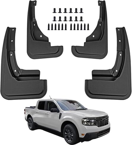 واقيات الطين والرذاذ متوافقة مع ملحقات شاحنة فورد مافريك 2024 2023 2022، حماية من جميع الأحوال الجوية الأمامية والخلفية (4 قطع) in Kuwait