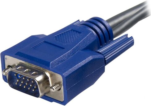 StarTech 6ft Ultra-Thin USB VGA 2-in-1 KVM Cable, TAA (SVUSBVGA6) | Sends VGA video and USB keyboard mouse from KVM switch, PC99 color-coded, Mini-coax wire, File transfer in Kuwait