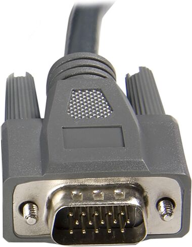 StarTech 6ft Ultra-Thin USB VGA 2-in-1 KVM Cable, TAA (SVUSBVGA6) | Sends VGA video and USB keyboard mouse from KVM switch, PC99 color-coded, Mini-coax wire, File transfer in Kuwait