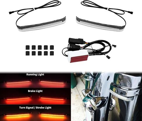 HDBUBALUS مصباح إشارة الانعطاف المتسلسل LED لحقيبة السرج، مناسب لدراجة Harley Touring Street Gilde Road Gilde Road King Electra Glide Ultra Limited 2014-2022 in Kuwait