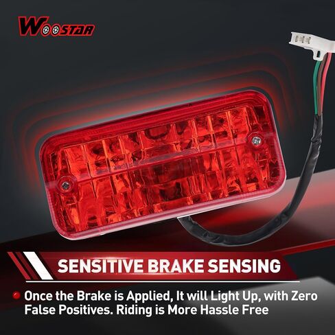 WOOSTAR 3 سلك الفرامل الخلفية LED الذيل ضوء بديل لـ 50cc 70cc 90cc 110cc 125cc 150cc دراجة نارية سكوتر ATV 4 ويلر دراجة رباعية دراجة دراجة in Saudi Arabia