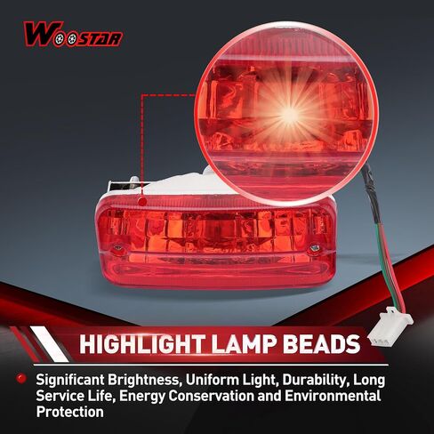 WOOSTAR 3 سلك الفرامل الخلفية LED الذيل ضوء بديل لـ 50cc 70cc 90cc 110cc 125cc 150cc دراجة نارية سكوتر ATV 4 ويلر دراجة رباعية دراجة دراجة in Saudi Arabia