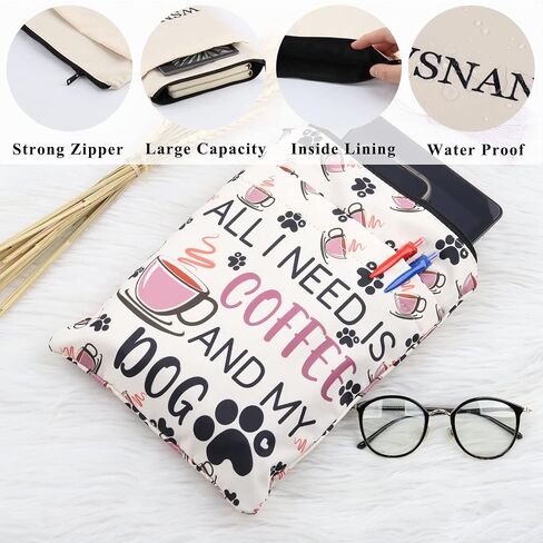 PLITI Dog Lover Book Sleeve Coffee Lover Gift Dog Mom Gift All I Need is Coffee and My Dog Book Cover (Need Coffee Dog BS) in Kuwait