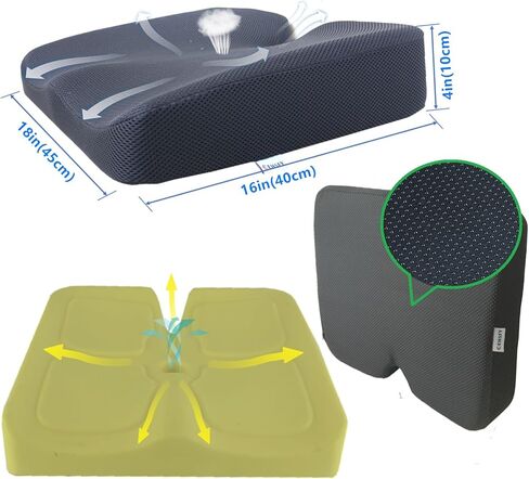 وسائد مقعد من إسفنج الذاكرة وسادة العصعص سميكة وتوسع الدعم القوي والراحة لكراسي المكتب ومقعد السيارة وكراسي ألعاب الطعام والكراسي المتحركة. in Kuwait