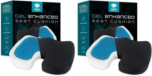 Gel Enhanced Seat Cushion | | Memory Foam and Gel Seat Cushion Office Chair Car Seat Cushion Coccyx, Black in Saudi Arabia