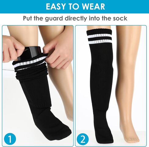 Soccer Shin Guards for Kids, 2PCS Plastic Sports Leggings Version Calf Shin Pads and 2PCS Knee High Football Long Socks for Children Kids Youth Boys Girls in Saudi Arabia