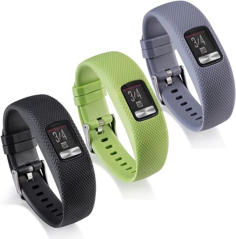 متوافق مع Garmin Vivofit 4 Band، أحدث سوار بديل من السيليكون لساعة Garmin Vivofit 4 (بدون متتبع (أسود، كبير) in Kuwait