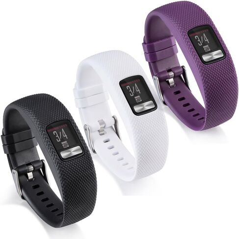 متوافق مع Garmin Vivofit 4 Band، أحدث سوار بديل من السيليكون لساعة Garmin Vivofit 4 (بدون متتبع (أسود، كبير) in Kuwait