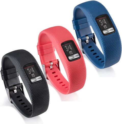 متوافق مع Garmin Vivofit 4 Band، أحدث سوار بديل من السيليكون لساعة Garmin Vivofit 4 (بدون متتبع (أسود، كبير) in Kuwait