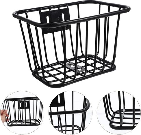 CLISPEED Handlebar Bicycle Handle Carrier Iron Hollow-Out Cat Girls Multi-use Detachable Accessories Large Scooter Cycling Front Pet Dog Metal Children Kids Basket Small Convenient in Saudi Arabia