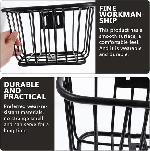 CLISPEED Handlebar Bicycle Handle Carrier Iron Hollow-Out Cat Girls Multi-use Detachable Accessories Large Scooter Cycling Front Pet Dog Metal Children Kids Basket Small Convenient in Saudi Arabia