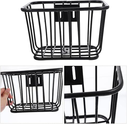 CLISPEED Handlebar Bicycle Handle Carrier Iron Hollow-Out Cat Girls Multi-use Detachable Accessories Large Scooter Cycling Front Pet Dog Metal Children Kids Basket Small Convenient in Saudi Arabia