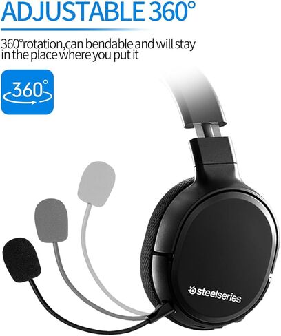 لسماعة الرأس Steelseries Arctis 1 | ذراع ميكروفون قابل للفصل لسماعات ألعاب الكمبيوتر Arctis 1 بمقبس 3.5 مم وإلغاء الضوضاء، ميكروفون بديل للألعاب (أسود) in Kuwait