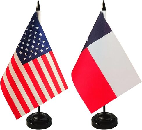 2 Pack USA & Alaska Desk Flag, 1 Alaska Table Flag,1 American Desk Flag,Alaska Office Table Flag on Stand Base, Decorations for Offices, Families, Conference rooms in Kuwait