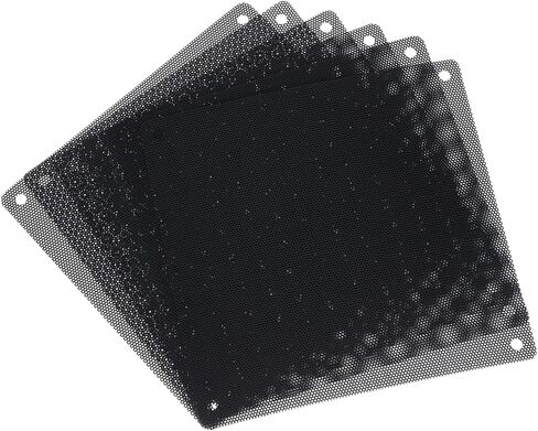 MECCANIXITY 6 قطع من فلتر الغبار PC، 140 × 140 مم PVC حافظة كمبيوتر تبريد غطاء شبكي مقاوم للغبار شوايات مروحة لمكبرات صوت هيكل الكمبيوتر، أسود in Kuwait