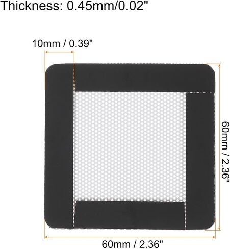 MECCANIXITY 3 قطع فلتر غبار PC، 60 × 60 مم إطار مغناطيسي PVC حافظة كمبيوتر تبريد غطاء شبكي مقاوم للغبار شوايات مروحة لمكبرات صوت هيكل الكمبيوتر، أبيض in Kuwait