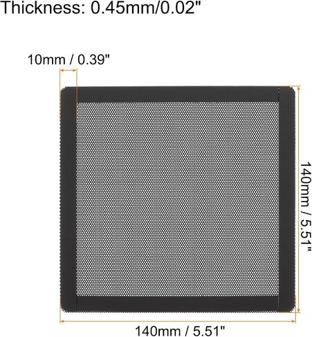 MECCANIXITY 3PCS PC Dust Filter, 140x140mm Magnetic Frame PVC Computer Case Cooler Dustproof Mesh Cover Fan Grills for Computer Chassis Speakers, Black in Saudi Arabia