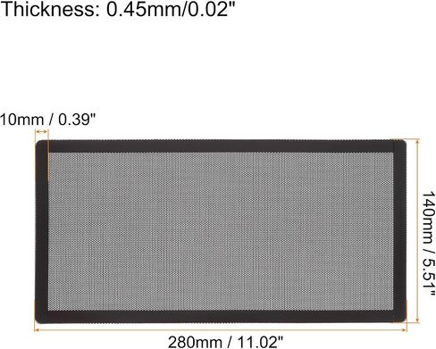 MECCANIXITY 3 قطع فلتر غبار PC، 280 × 140 مم إطار مغناطيسي PVC حافظة كمبيوتر تبريد غطاء شبكي مقاوم للغبار شوايات مروحة لمكبرات صوت هيكل الكمبيوتر، أسود in Saudi Arabia
