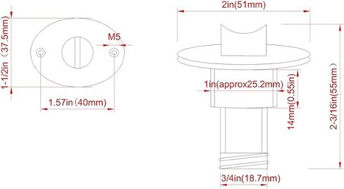 Boat Drain Plug Oval Garboard Stainless Steel for 1" Hole, Thread for 3/4" in Kuwait