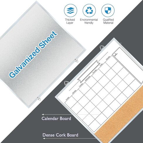 سبورة بيضاء DumanAsen، سبورة بيضاء مغناطيسية قابلة للمسح الجاف مقاس 16 × 24 بوصة للجدار، لوحة عرض محمولة للمنزل والمكتب، بما في ذلك العلامات والممحاة وأجهزة التعليق in Kuwait