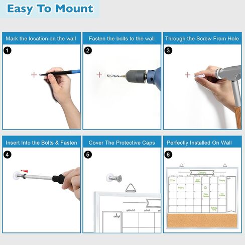 سبورة بيضاء DumanAsen، سبورة بيضاء مغناطيسية قابلة للمسح الجاف مقاس 16 × 24 بوصة للجدار، لوحة عرض محمولة للمنزل والمكتب، بما في ذلك العلامات والممحاة وأجهزة التعليق in Kuwait