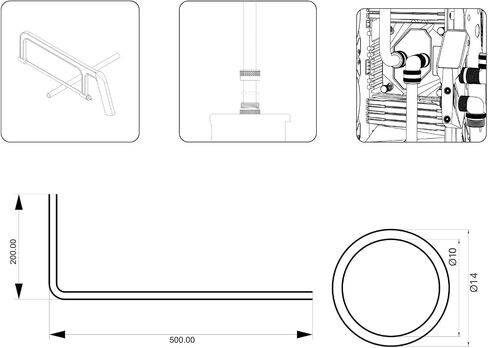PrimoChill 90 Degree Pre- Bent 10mm ID x 14mm OD Rigid Acrylic/PMMA Tubing - 200mm x 500mm, Made with Premium Materials, Perfect Hardline for PC Watercooling - 4 Pack - Clear in Saudi Arabia