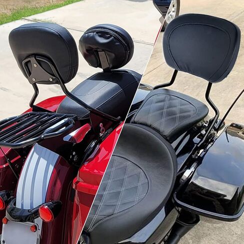 مسند ظهر سيسي بار قابل للفصل، مسند ظهر خلفي للركاب مع وسادة متوافقة مع Harley Touring Street Glide Road King Electra Glide 2009-2023 in Kuwait