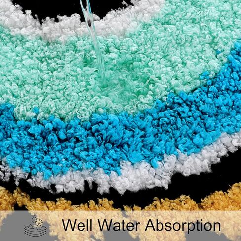 LIVEBOX Evil Eye Bathroom Rug, 20''x32'' Soft Absorbent Bath Mat Washable Microfiber Bath Rugs for Shower, Non-Slip Black Kitchen Rug Thick Shaggy Bathroom Mat for Tub in Saudi Arabia