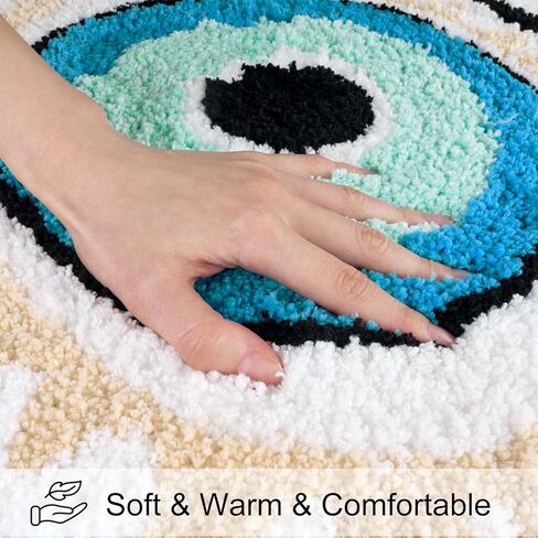 سجادة حمام LIVEBOX عين الشر، 20 بوصة × 32 بوصة، سجادة حمام ناعمة ماصة قابلة للغسل، سجاد حمام من الألياف الدقيقة للاستحمام، سجادة مطبخ سوداء غير قابلة للانزلاق، سجادة حمام سميكة أشعث لحوض الاستحمام in Kuwait