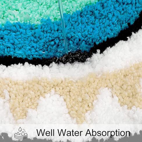 سجادة حمام LIVEBOX عين الشر، 20 بوصة × 32 بوصة، سجادة حمام ناعمة ماصة قابلة للغسل، سجاد حمام من الألياف الدقيقة للاستحمام، سجادة مطبخ سوداء غير قابلة للانزلاق، سجادة حمام سميكة أشعث لحوض الاستحمام in Kuwait