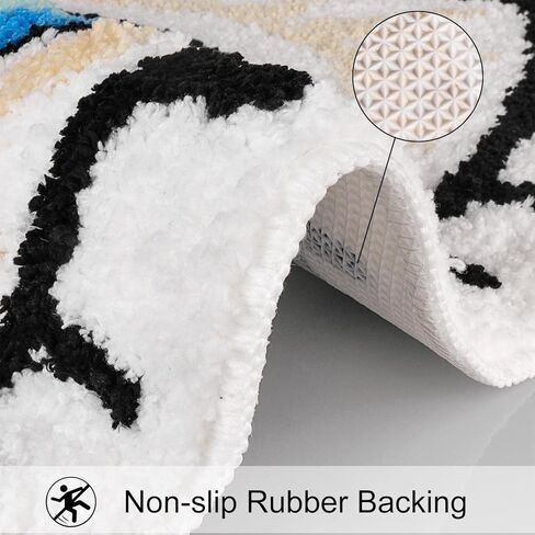 سجادة حمام LIVEBOX عين الشر، 20 بوصة × 32 بوصة، سجادة حمام ناعمة ماصة قابلة للغسل، سجاد حمام من الألياف الدقيقة للاستحمام، سجادة مطبخ سوداء غير قابلة للانزلاق، سجادة حمام سميكة أشعث لحوض الاستحمام in Kuwait