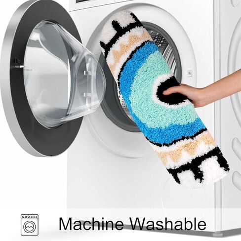 سجادة حمام LIVEBOX عين الشر، 20 بوصة × 32 بوصة، سجادة حمام ناعمة ماصة قابلة للغسل، سجاد حمام من الألياف الدقيقة للاستحمام، سجادة مطبخ سوداء غير قابلة للانزلاق، سجادة حمام سميكة أشعث لحوض الاستحمام in Kuwait