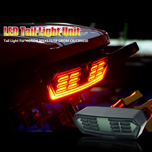 مصابيح خلفية متكاملة لإشارة الانعطاف LED من نوع التدفق الجديد لسيارة Honda MSX 125 SF/GROM 125 2013-2023 / CBR 650F / CTX 700 / CTX 700N (الموديل B) in Kuwait