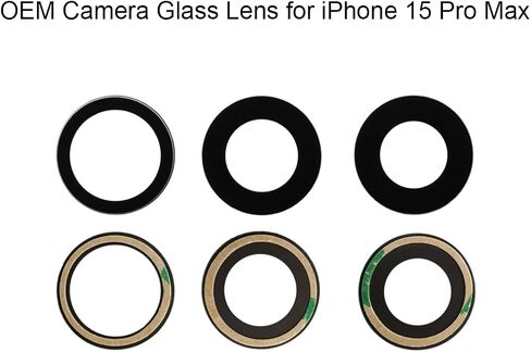 3PCS OEM Original Back Rear Camera Glass Lens Replacement for iPhone 15 Pro Max 6.7 inches with Preinstalled Adhesive and Repair Toolkit Set Includes Installation Manual in Saudi Arabia