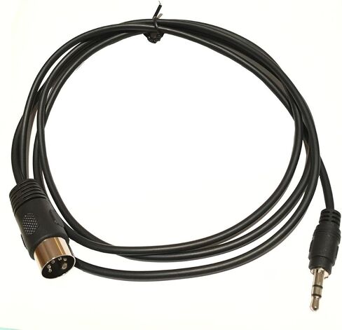 كابل MIDI 5 Pin Din إلى 3.5 مم (1/8 بوصة) كابل صوت ستيريو TRS جاك ذكر ستيريو لمكبر الصوت، ومكبر الصوت، والمزيج، ولوحة مفاتيح MIDI (كابل MIDI بخمسة أقدام - 5 أقدام) in Kuwait
