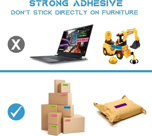 عدد 960 ملصقًا متحركًا للمنزل | 16 لفة من ملصقات ترميز الألوان المختلفة لصندوق التعبئة | تتضمن الملصقات المتحركة 1 لفة ملصقات فارغة يمكن تخصيصها باستخدام الملصقات المتحركة (60 ملصقًا/لفة) in Kuwait