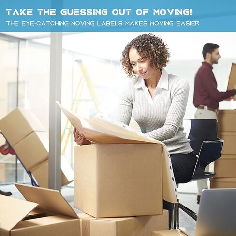 عدد 960 ملصقًا متحركًا للمنزل | 16 لفة من ملصقات ترميز الألوان المختلفة لصندوق التعبئة | تتضمن الملصقات المتحركة 1 لفة ملصقات فارغة يمكن تخصيصها باستخدام الملصقات المتحركة (60 ملصقًا/لفة) in Kuwait