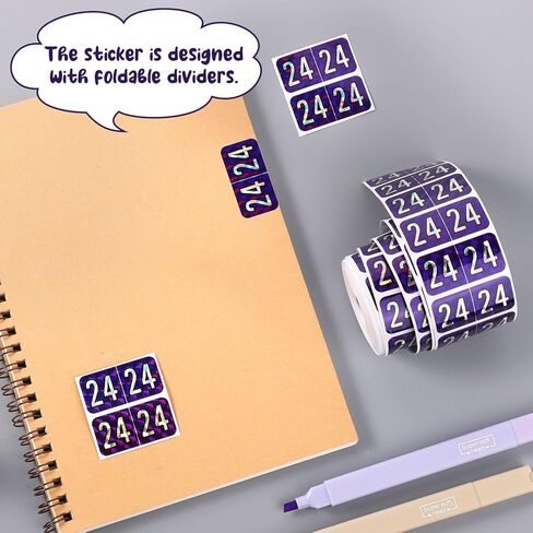 500 قطعة من ملصقات 2024 سنة، 3/4x1-1/2 بوصة 24 سنة ملصقات مستطيلة مشفرة ملونة ملصقات ذاتية اللصق لمجلد الملفات للعام لتصنيف ملفات اللوازم المكتبية (أخضر) in Kuwait
