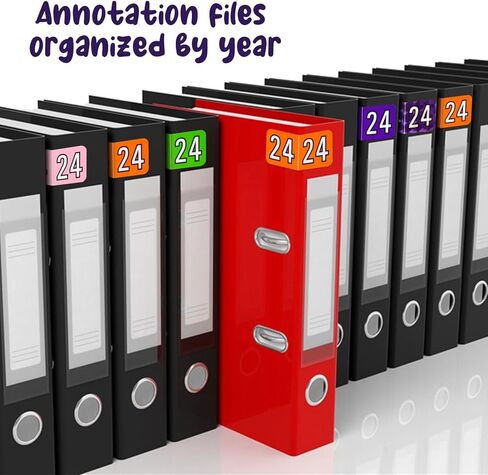 500 قطعة من ملصقات 2024 سنة، 3/4x1-1/2 بوصة 24 سنة ملصقات مستطيلة مشفرة ملونة ملصقات ذاتية اللصق لمجلد الملفات للعام لتصنيف ملفات اللوازم المكتبية (أخضر) in Kuwait