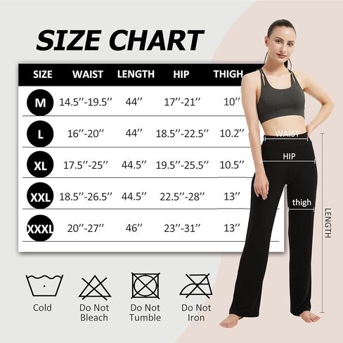 Bootcut Flare Black Yoga Pants for Women Loose Fit High Waisted Yoga Sweatpants for Women Bootleg Work Pants Maternity Lounge Pants Tummy Control Soft Bootcut Workout Pants XXXL in Kuwait
