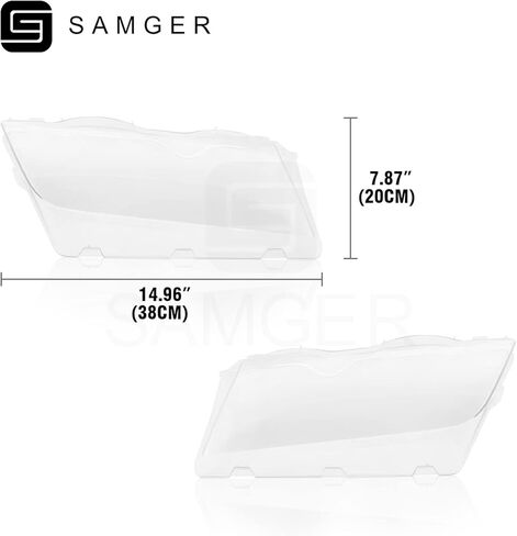 Samger 2 قطعة الجانب الأيسر الأيمن المصباح الأمامي عدسة واضحة غطاء عدسة استبدال لسيارات BMW E46 320i/325i/325xi/330i/330xi 1998 1999 2000 2001 4 أبواب in Kuwait