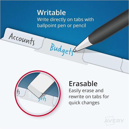 Avery Big Tab Write & Erase Dividers, 5 Multicolor Tabs, 1 Set (23180) in Saudi Arabia