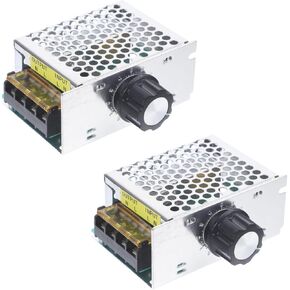 2 Pcs 4000W Motor Speed Controller, Motor Control Board AC 110V Adjustable Voltage Regulator SCR High Power Dimmer Controller Temperature Governor Dimming Monitor