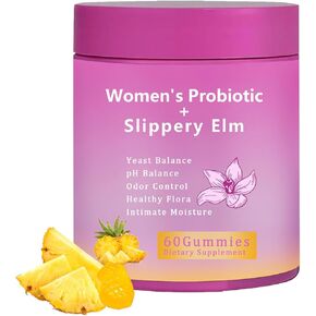 Her Juicy Feminine Probiotics Gummies for Women, Women's Probiotic+Slippery Elm, Pineapple Flavor