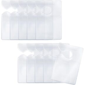 10 PCS Clear Parking Permit Holder, Rear View Mirror Hanger, Car Vertical Parking Lot Pass, Hang Tag Holde, Parking Pass Holder for Car Passes, Permits, Stickers