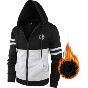 OHSNMAKSL Hoodies for Men sherpa Warm Fleece Hoodie Jacket Sweatshirt Full Zip Sport Workout Coats in Saudi Arabia