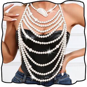 Canb Pearl Top Pearl Body Chain Sexy Chain Bra Bra Beach Bikini Chain Necklace Stet Body Jewelry for Women