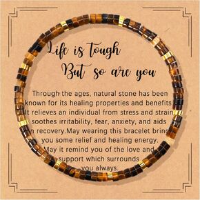 Inspirational Gifts Bracelets for Women, Healing Natural Stone Bracelets for Anxiety Relief, Get Well Soon Strength Bracelet Encouragement Gifts for Women Best Friends Sister
