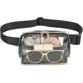 Clear Belt Bag Bag Fanny Stadium معتمدة للنساء من الرجال مع حزام قابل للتعديل ، حقيبة Crossbody Clear Ceist Bag للحفلات الموسيقية المشي لمسافات طويلة